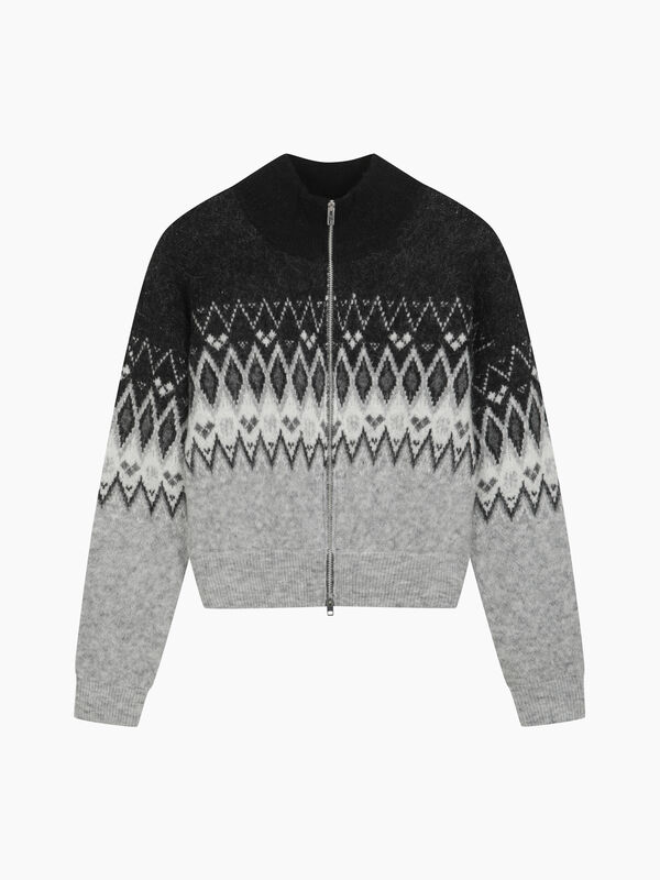 Cardigan jacquard con zip - sisley k cardigan | Sisley K