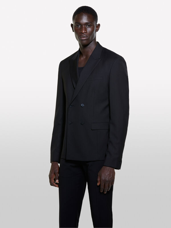 Blazer doppiopetto nero slim comfort fit - blazer da uomo | Sisley