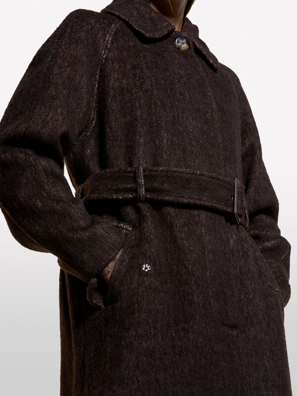 Cappotto lungo chevron - cappotti da donna | Sisley