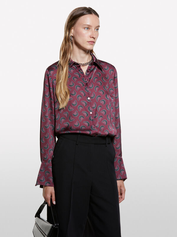 Camicia blush in satin stampato - camicie da donna | Sisley