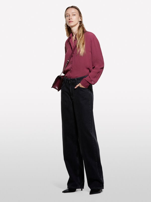 Camicia over fit bordeaux Camicia over fit bordeaux - camicie da donna | Sisley