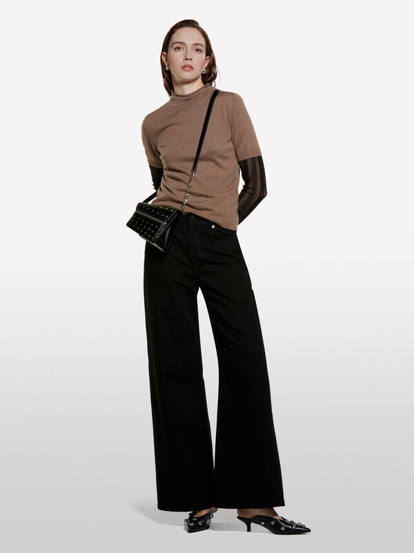 Jeans Style 72 wide fit neri - jeans palazzo da donna | Sisley