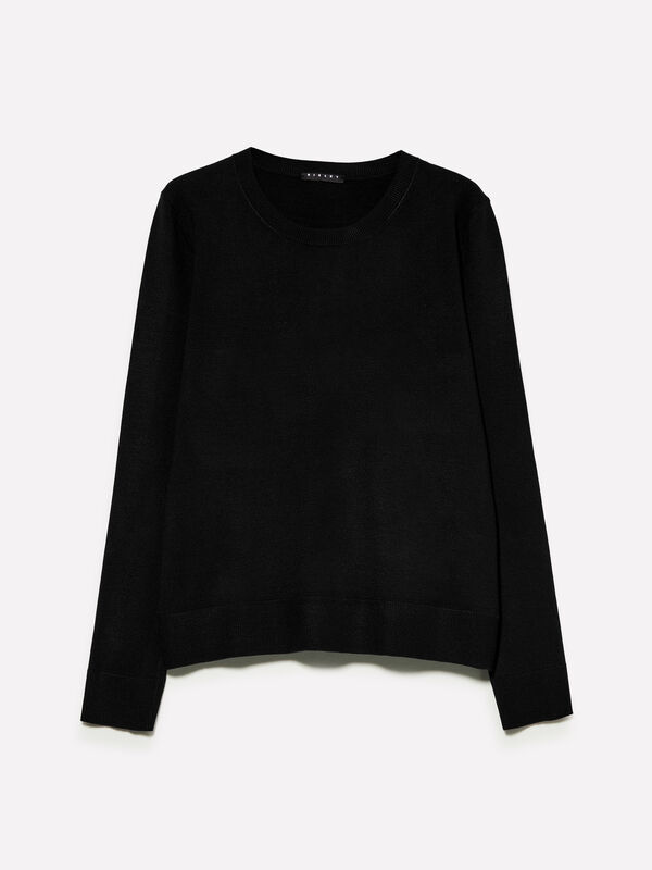 Maglia girocollo nera - maglie girocollo da donna | Sisley
