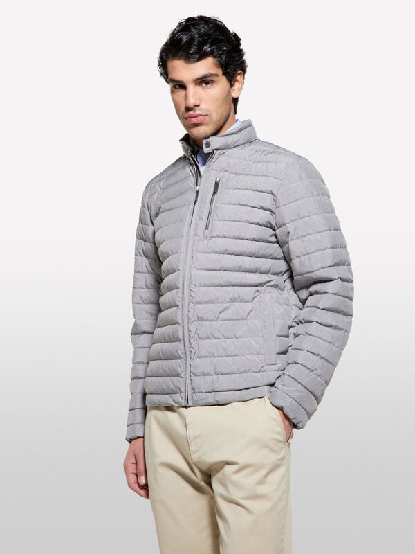 Giubbotto imbottito biker grigio chiaro - piumini e giacche imbottite da uomo | Sisley