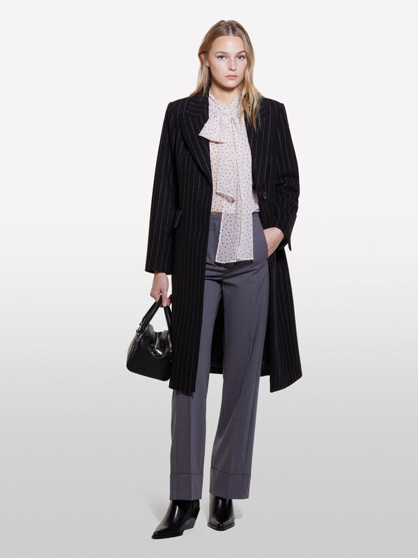 Cappotto gessato grigio scuro - cappotti da donna | Sisley