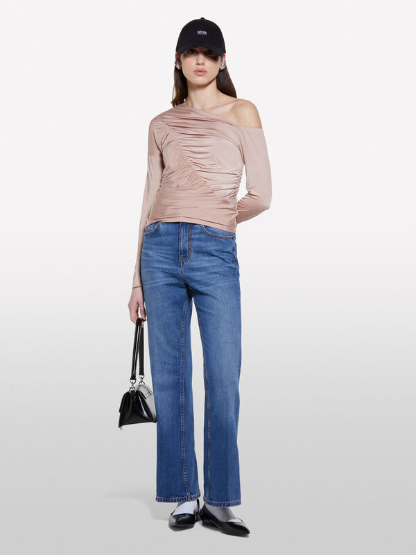 T-shirt nude con arriccio - top da donna | Sisley