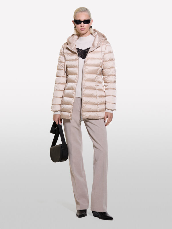 Giubbotto imbottito in nylon rosa chiaro - piumini e giacche imbottite da donna | Sisley
