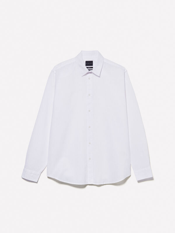 Camicia in misto lino bianca Camicia in misto lino bianca - camicie regular da uomo | Sisley