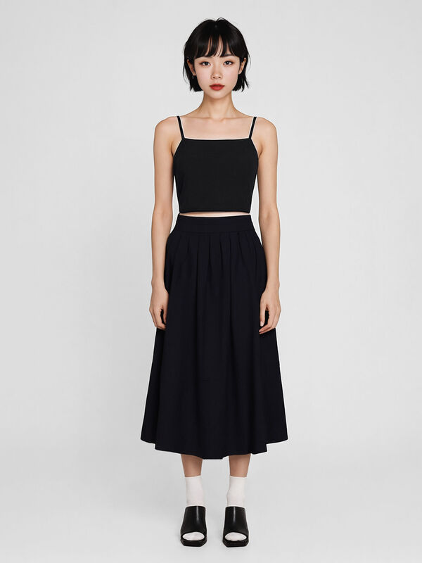 Bustier nero con motivo jacquard - sisley k top | Sisley K