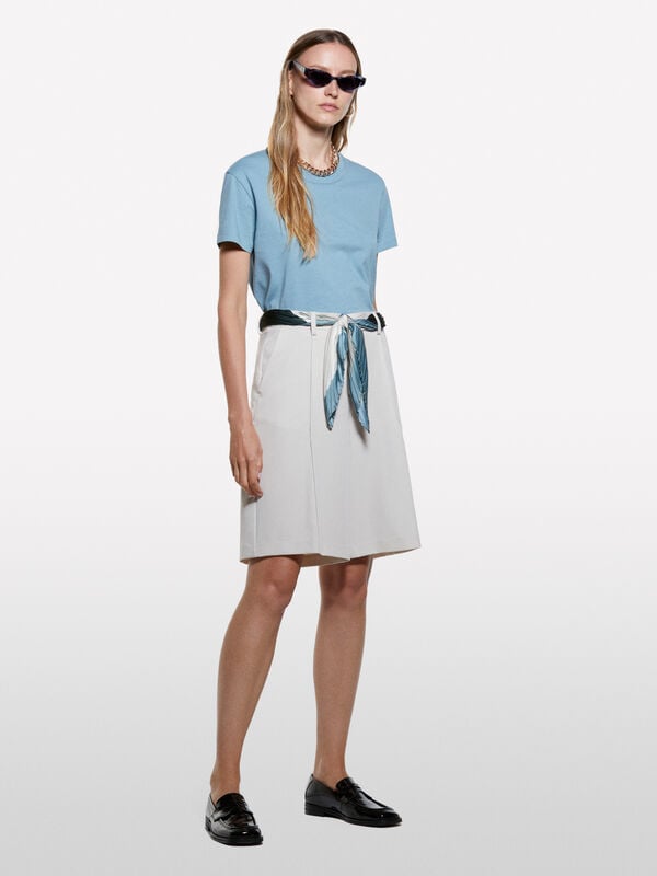 T-shirt boxy fit blu polvere T-shirt boxy fit blu polvere - t-shirt a manica corta da donna | Sisley