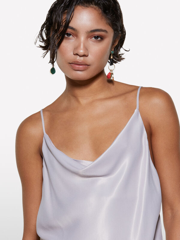 Top grigio in satin  - top da donna | Sisley