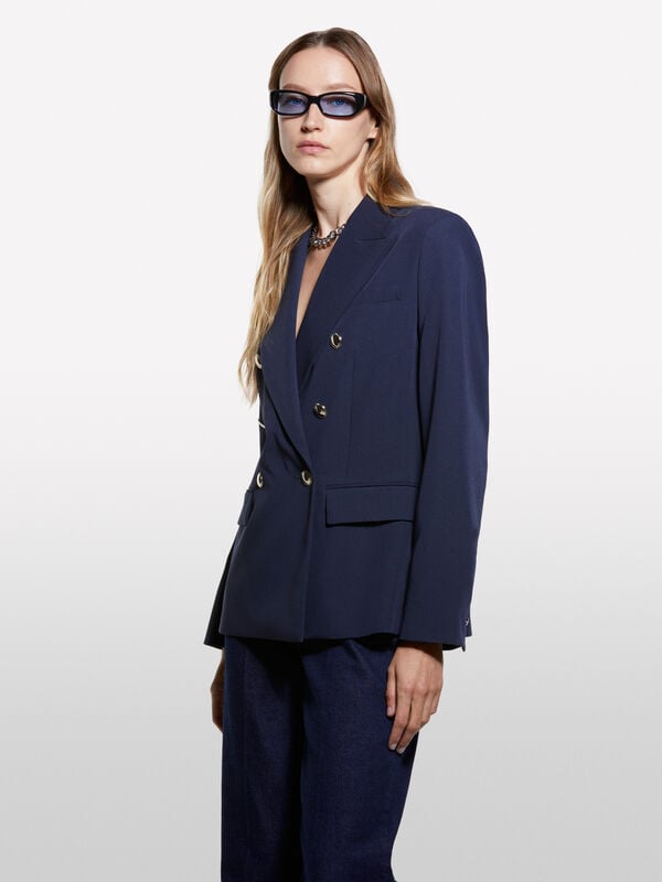 Blazer blu scuro con bottoni gold - blazer da donna | Sisley