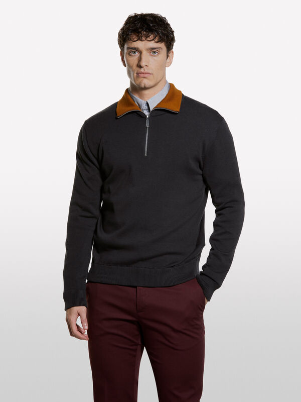 Maglia con zip	 - maglie collo alto da uomo | Sisley