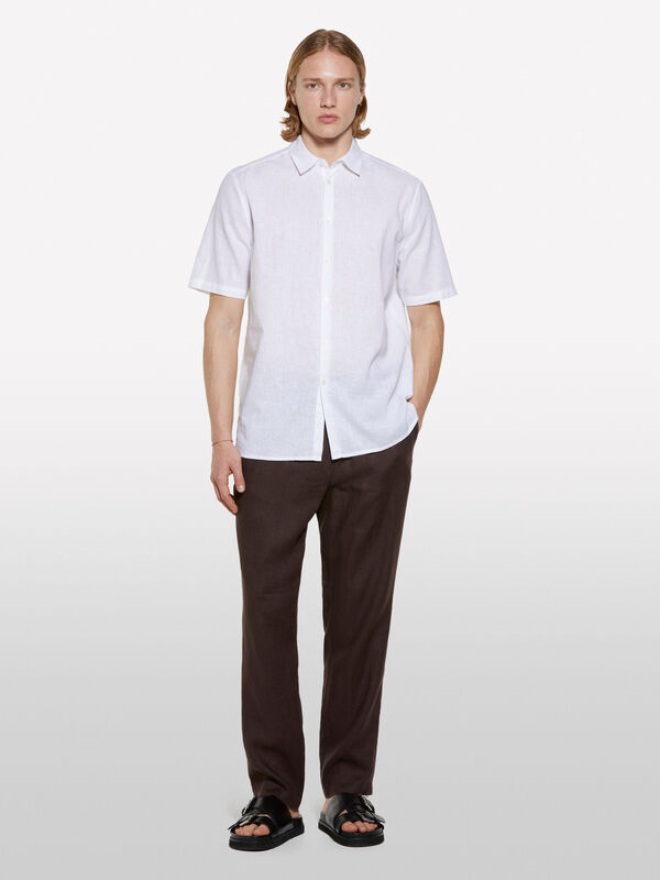 Camicia a maniche corte bianca Camicia a maniche corte bianca - camicie regular da uomo | Sisley