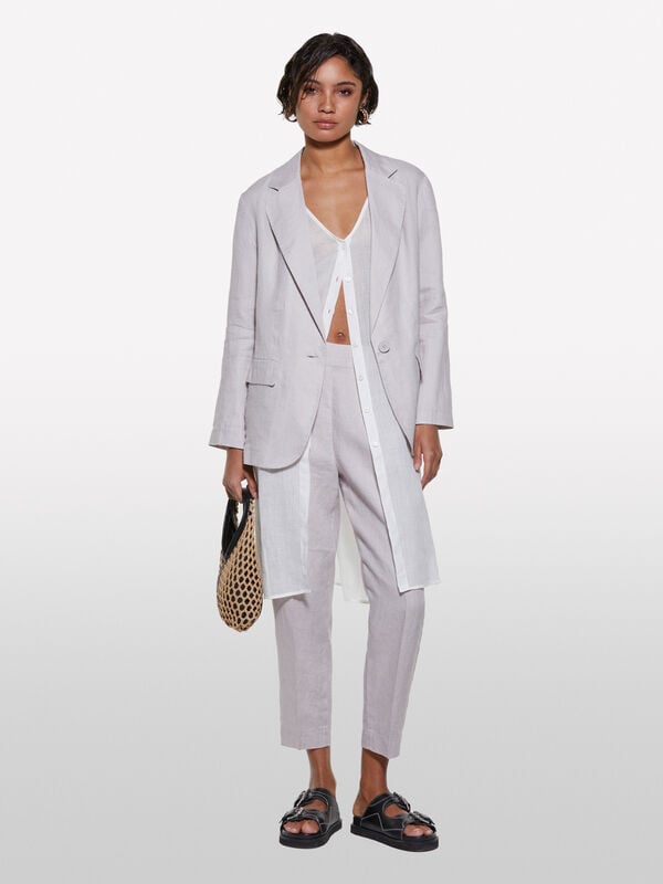 Blazer grigio 100% lino Blazer grigio 100% lino - blazer da donna | Sisley