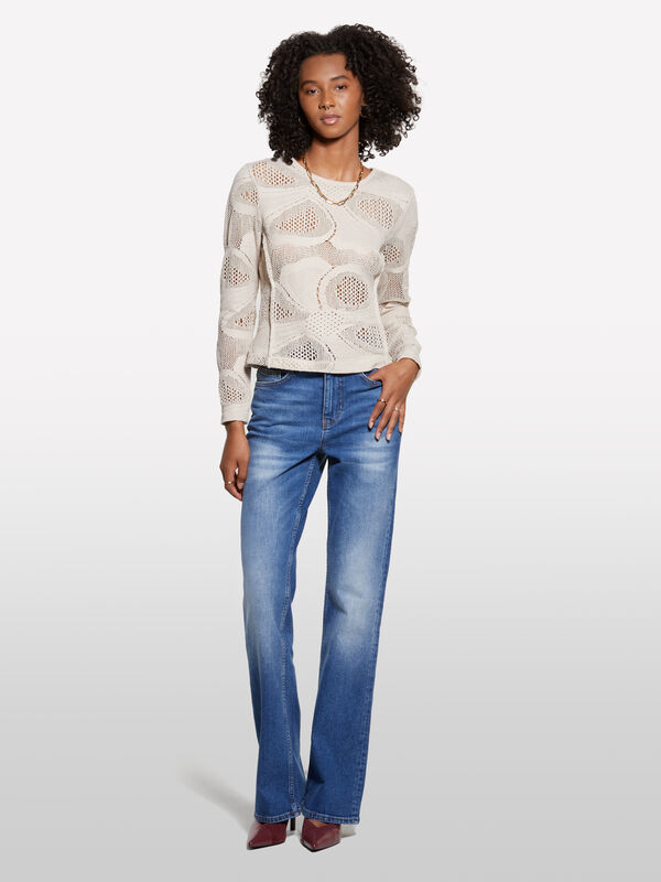 Maglietta texturizzata - maglie girocollo da donna | Sisley