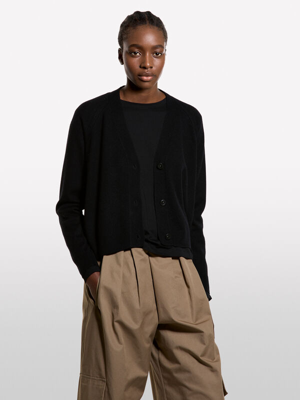 Cardigan over fit nero - cardigan da donna | Sisley