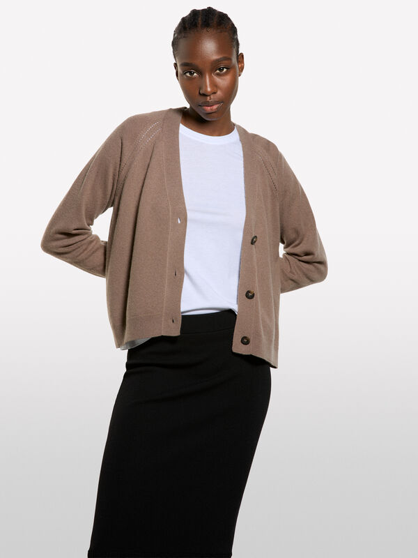 Cardigan over fit marrone - cardigan da donna | Sisley
