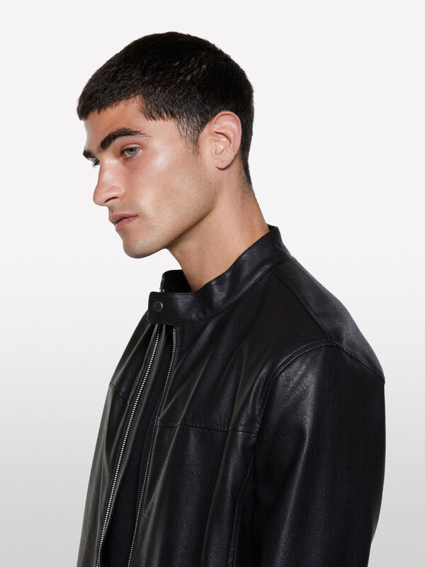Biker nero slim fit - giacche e giubbotti da uomo | Sisley