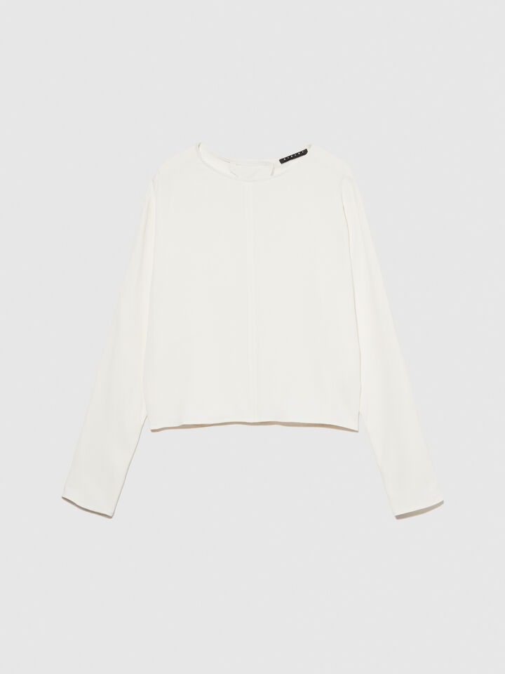 Blusa donna con bottoni - bianco Panna