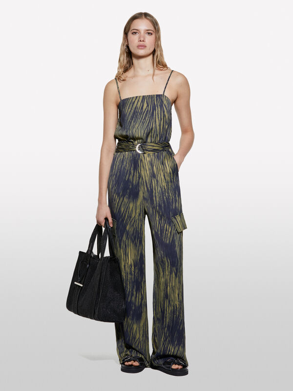 Tuta animalier in satin - tute jumpsuit da donna | Sisley