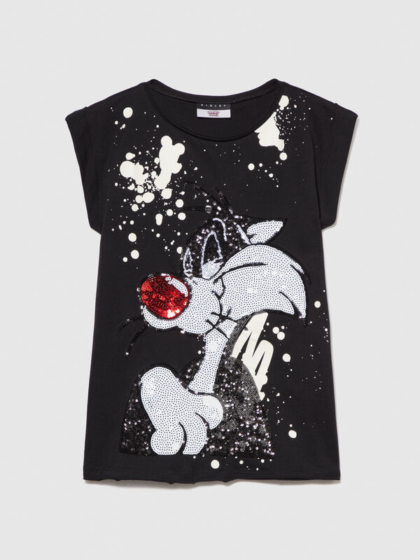 T-shirt over con paillettes ©Looney Tunes Bambina