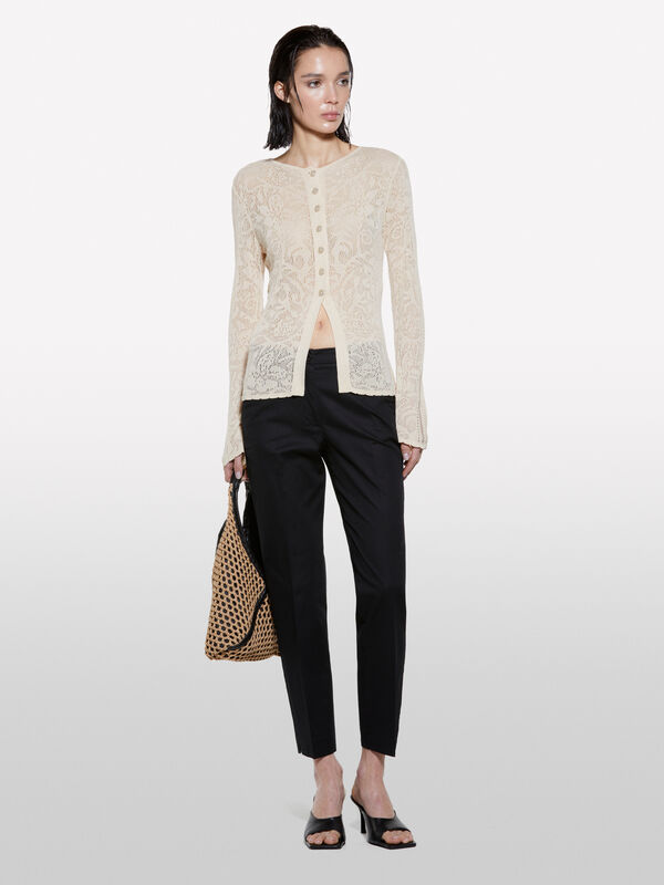 Chino neri regular fit  - pantaloni regular da donna | Sisley