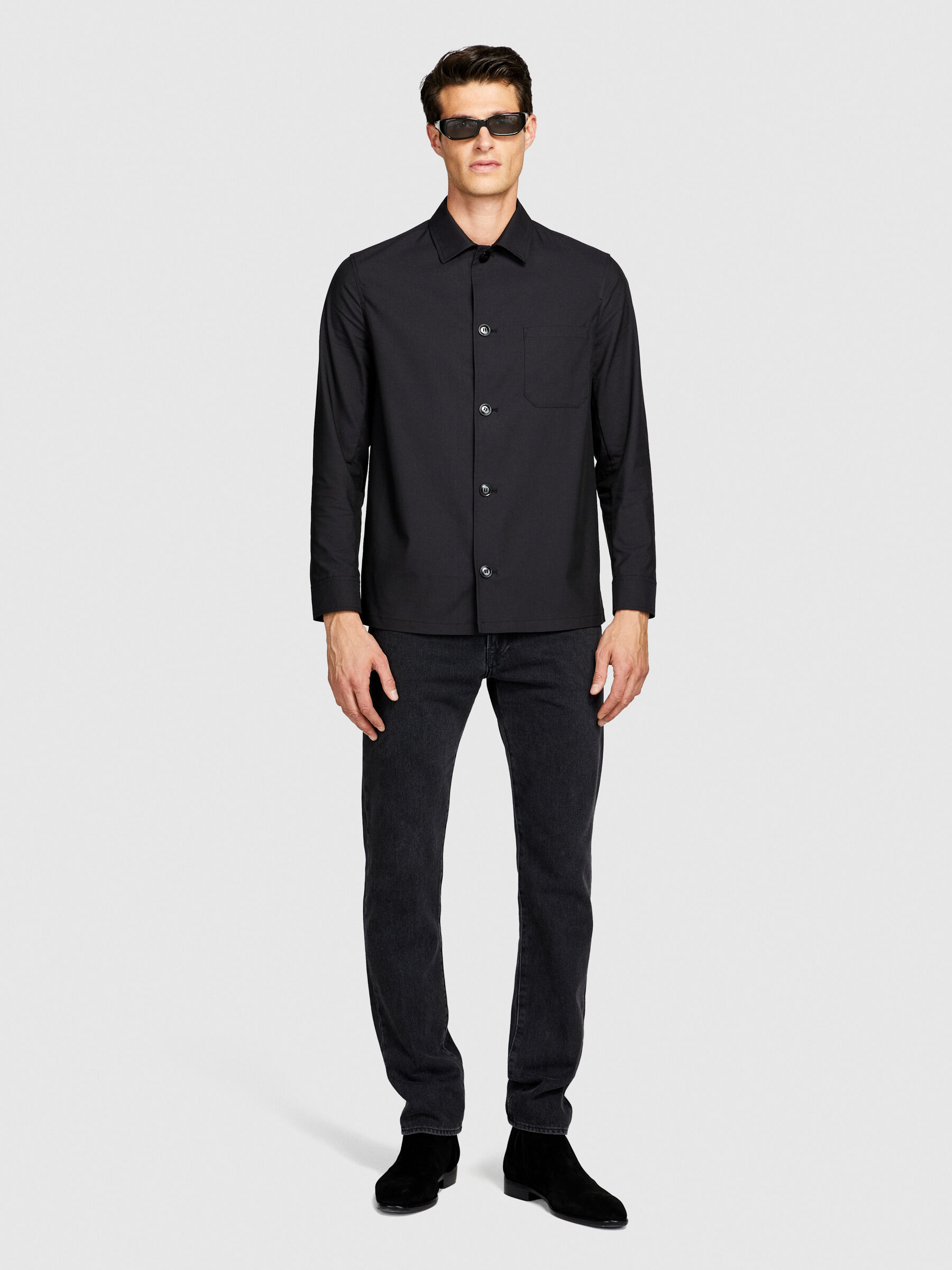 Giacca Camicia tecnica Nero Uomo Sisley