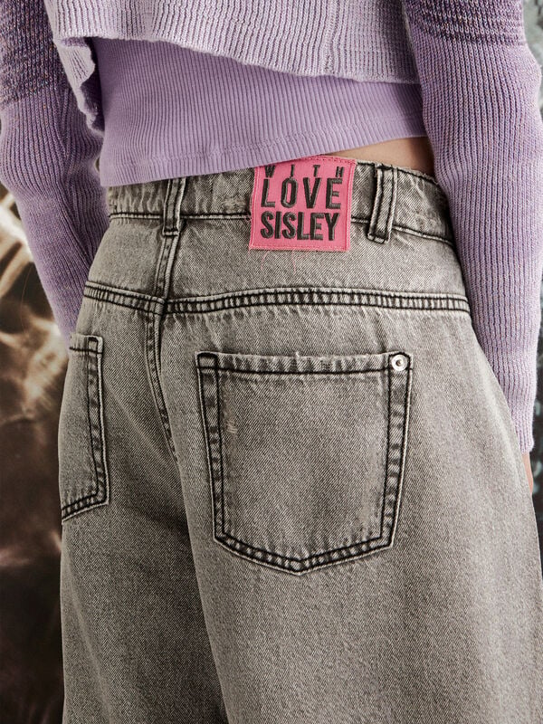 Jeans slouchy con rotture Bambina