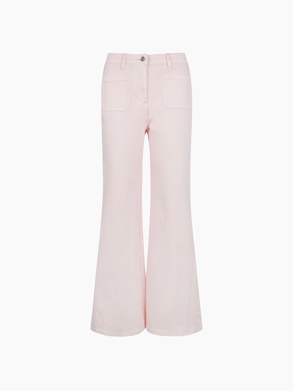 Pantaloni a zampa in denim rosa - sisley k jeans flare & bootcut | Sisley K
