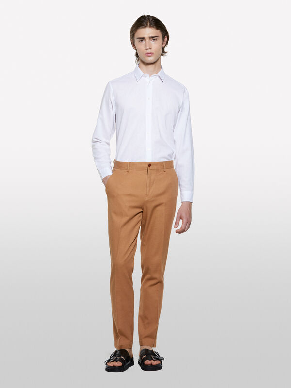 Camicia in misto lino bianca - camicie regular da uomo | Sisley