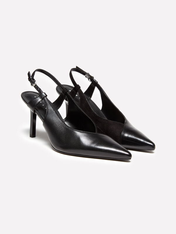 Slingback nere in 100% pelle - scarpe con tacco donna | Sisley