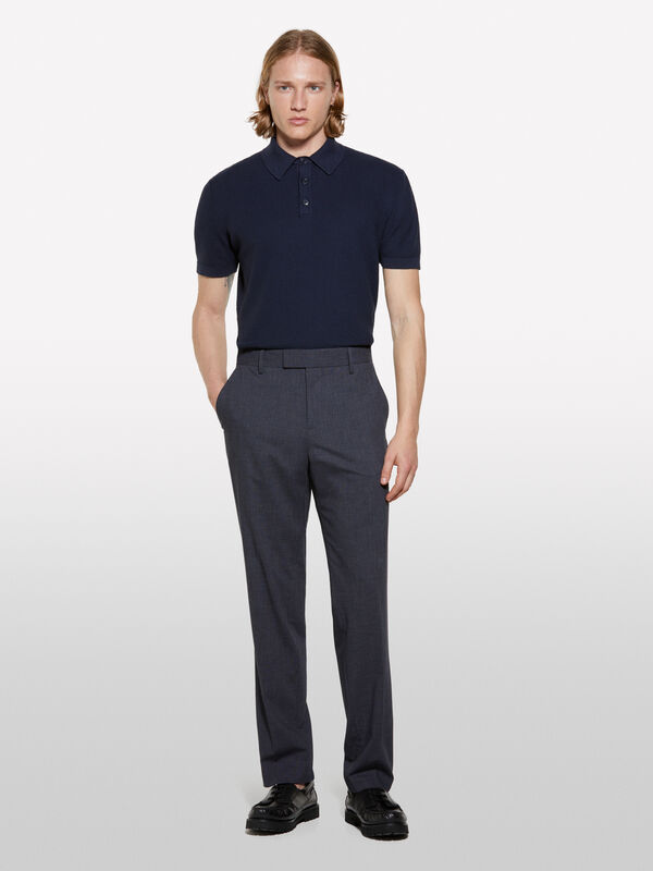 Pantaloni formali grigio scuro - pantaloni slim da uomo | Sisley
