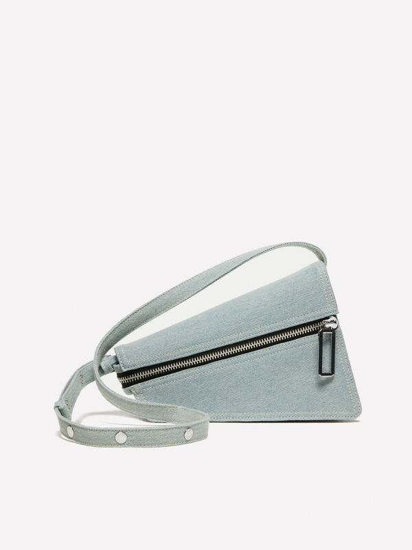 Borsa asimmetrica in denim con tracolla  - borse a tracolla e a spalla da donna | Sisley