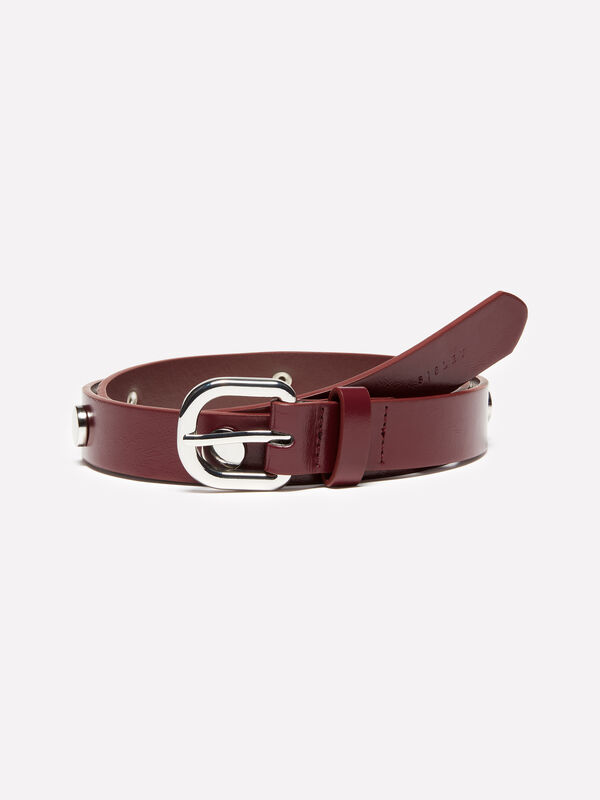 Cintura bordeaux con borchie - cinture da donna | Sisley