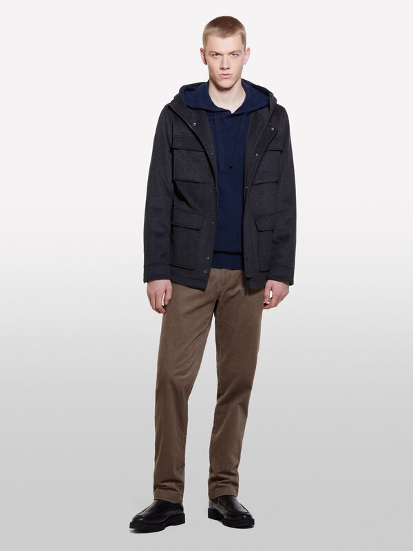 Chino marroni in velluto a costine - pantaloni slim da uomo | Sisley