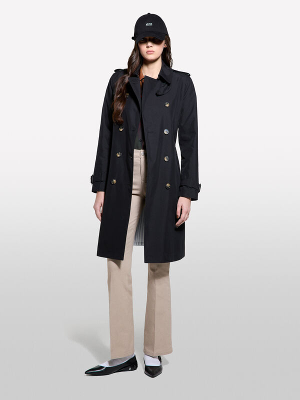 Trench nero slim fit - trench e impermeabili da donna | Sisley