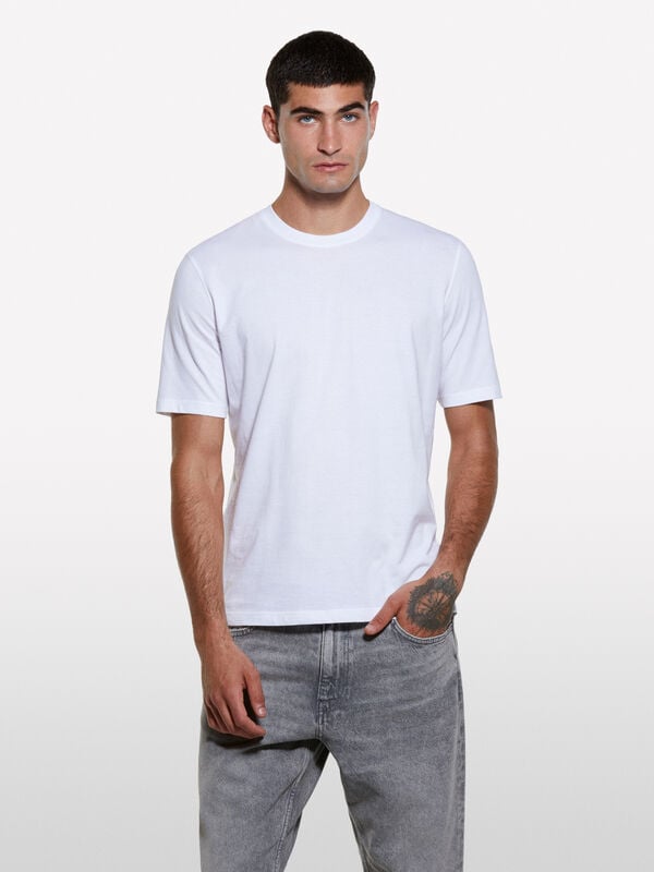 T-shirt a maniche corte regular fit bianca T-shirt a maniche corte regular fit bianca - t-shirt a manica corta da uomo | Sisley