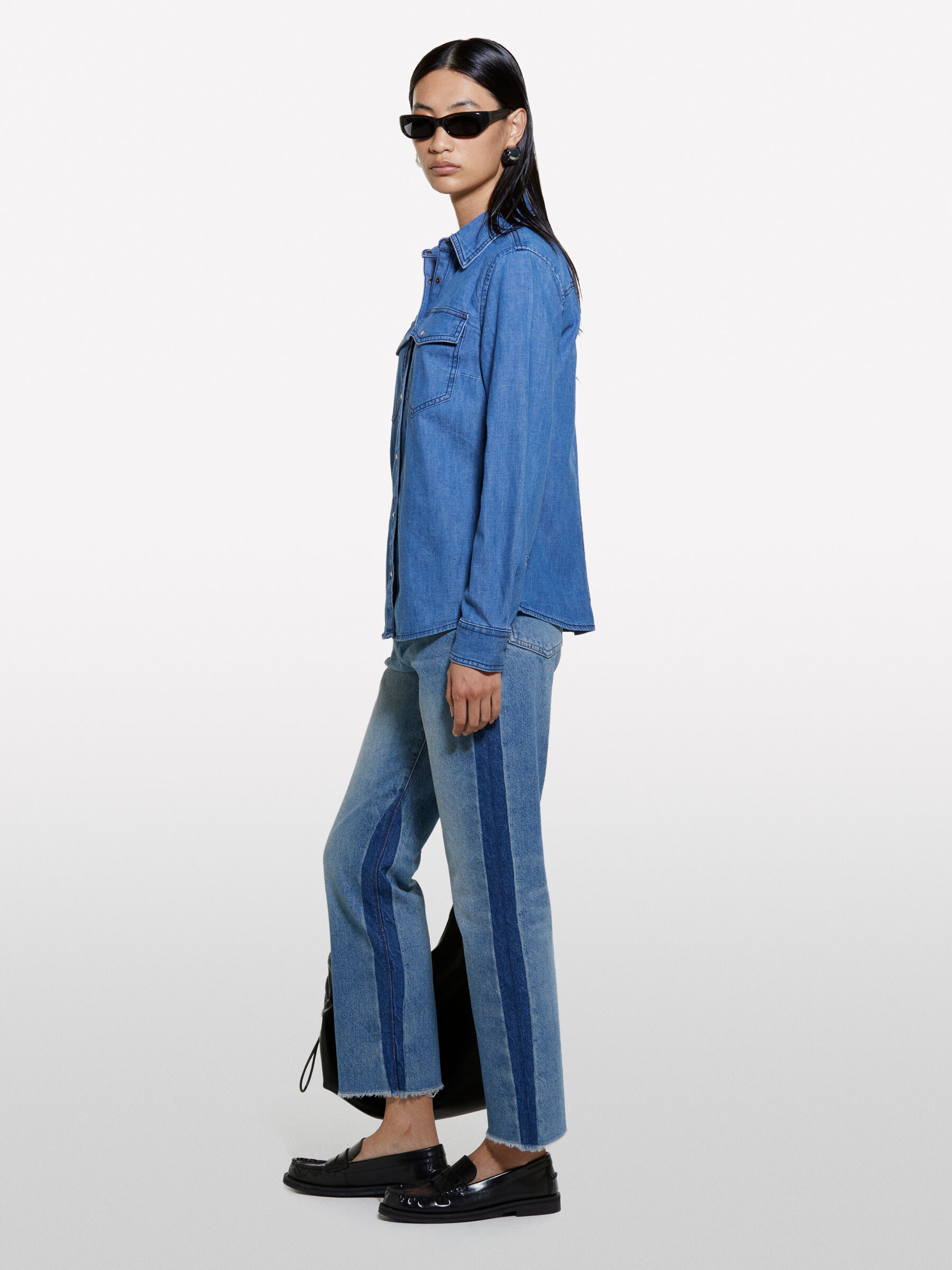 Camicia jeans sisley clearance