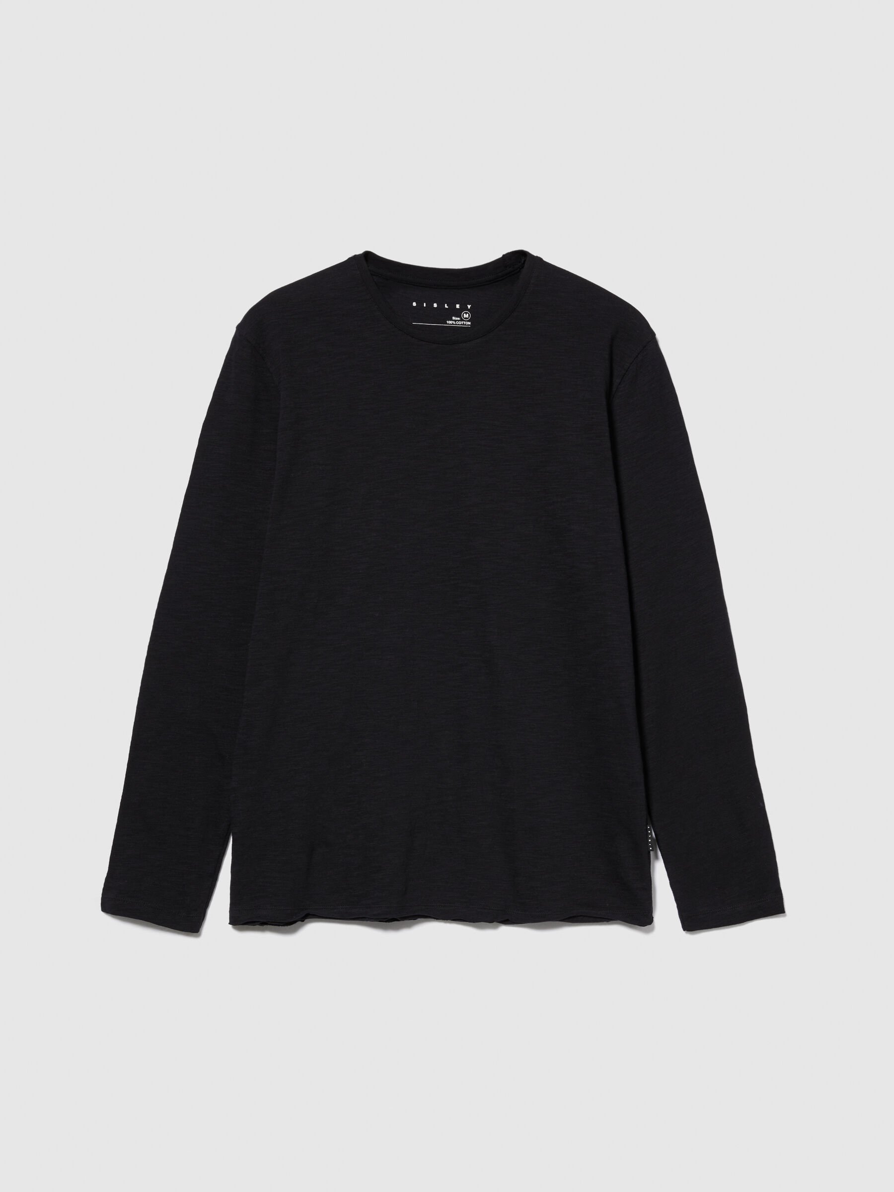 T shirt a maniche lunghe Nero Uomo Sisley