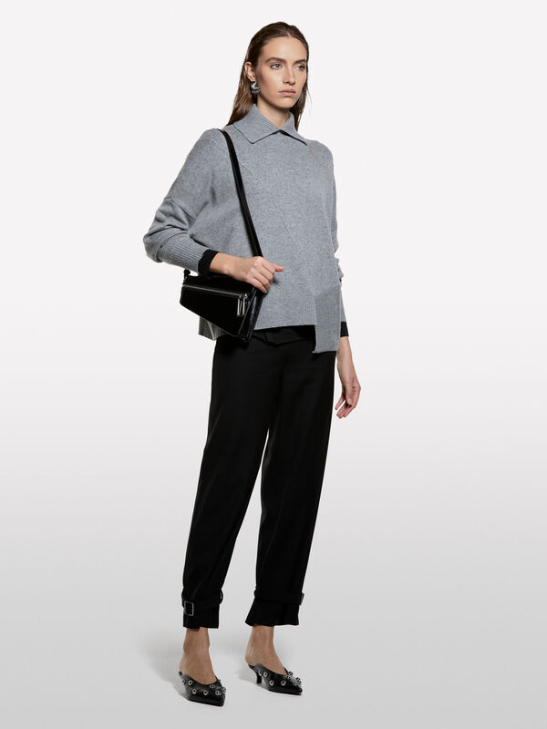 Maglia asimmetrica con collo alto  - maglie collo alto da donna | Sisley