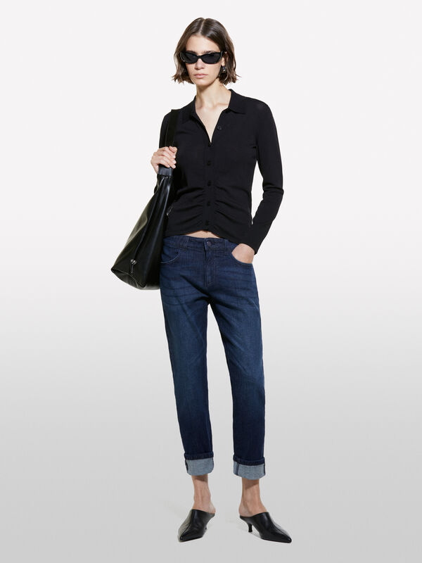 Jeans Lima blu scuro slim carrot fit - jeans carrot fit da donna | Sisley