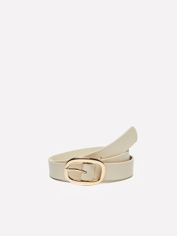 Cintura bianco panna con fibbia ovale - cinture da donna | Sisley