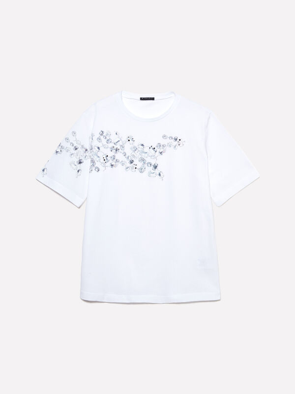 T-shirt bianca con stampa T-shirt bianca con stampa - t-shirt a manica corta da donna | Sisley