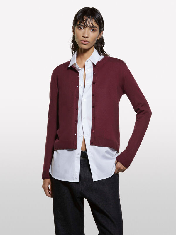 Cardigan regular fit bordeaux - cardigan da donna | Sisley