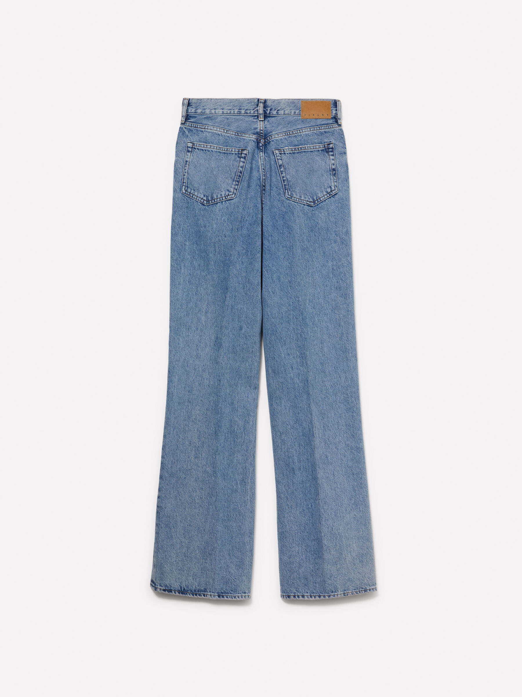 Jeans wide leg blu a vita alta Blu Sisley