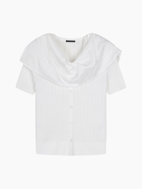Maglia crema con scialle - sisley k maglie scollo a v | Sisley K
