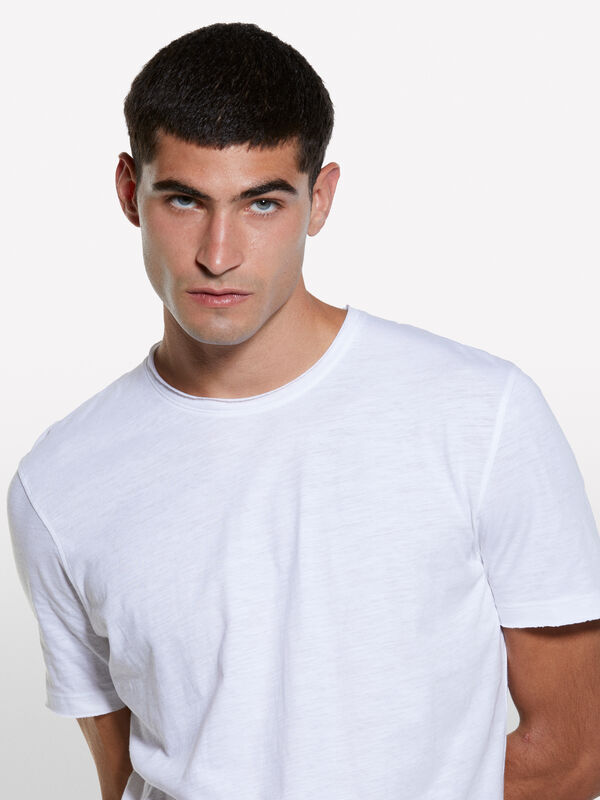 T-shirt a maniche corte slim fit bianca - t-shirt a manica corta da uomo | Sisley