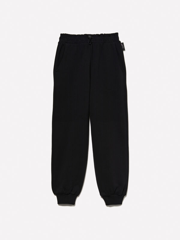 Joggers neri in felpa buggy fit - pantaloni da bambina | Sisley Young