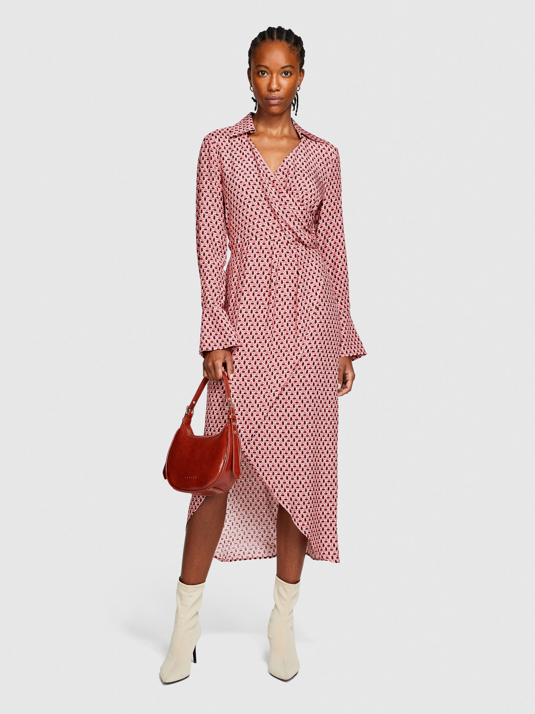 Sisley top vestito rosso